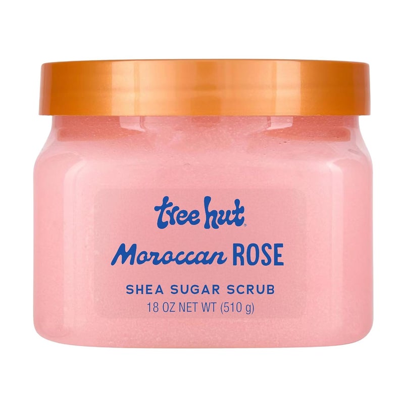 Treehut Moroccan Rose Shea Sugar Scrub, Exfoliating & Hydrating Body Scrub with Shea Butter & Essential Oils, Smooth & Soften Skin, 18 oz - Image 1